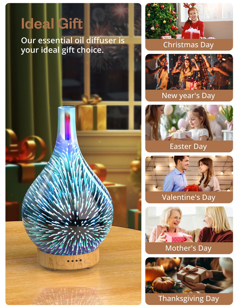 Anjou 3D Glass Essential Oil Diffuser AJ-ADA022