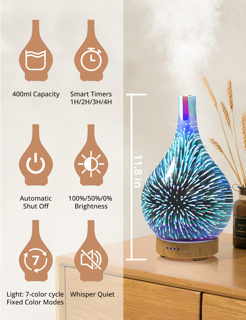 Anjou 3D Glass Essential Oil Diffuser AJ-ADA022